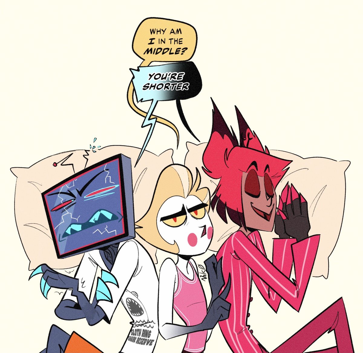 Day 2: one bed / roommates

#HazbinHotel #AppleMediaWeek