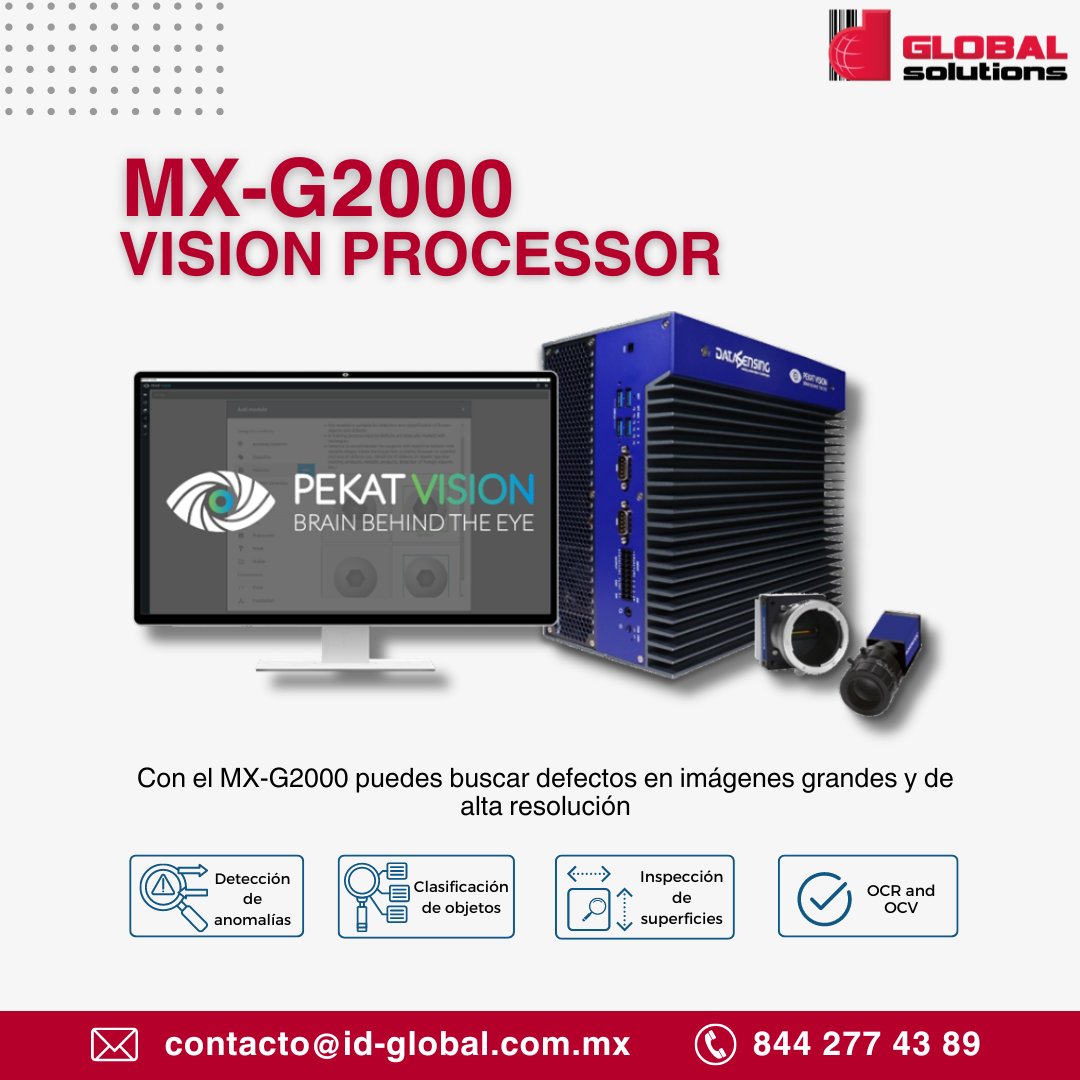 idglobal's tweet image. Experimenta el poder del MX-G2000 Vision Processor de Datalogic: ideal para detección de anomalías, clasificación de objetos y más.🧐

Contáctanos para explorar cómo el MX-G2000 puede transformar tu inspección visual.🌟

#Automatización #Datalogic #Detección