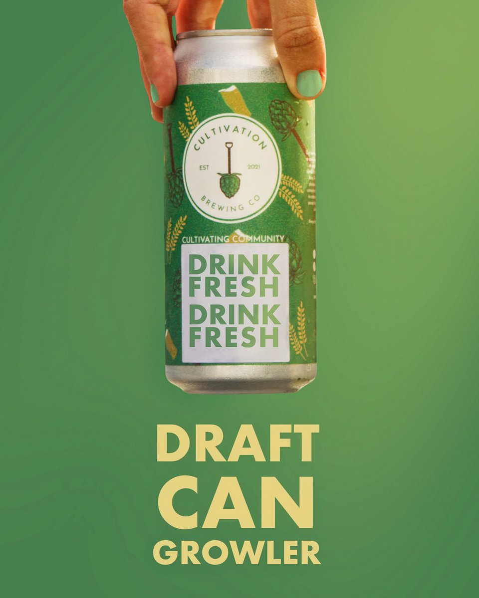 Enjoy our beer your way – draft, can, or growler – always fresh, always quality. #beer #craftbeer #cultivationbrewery