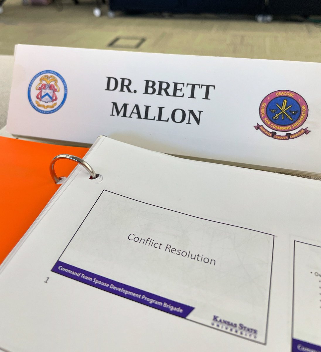 OMallon's tweet photo. Back again to Ft. Leavenworth for a long day of facilitation with another great group. Always such a pleasure to be on post. #KStateCNRES #KStateAHS #KStateHHS #FtLeavenworth #ConflictResolution ๐๏ธ๐ https://t.co/3U1qj7IYDn