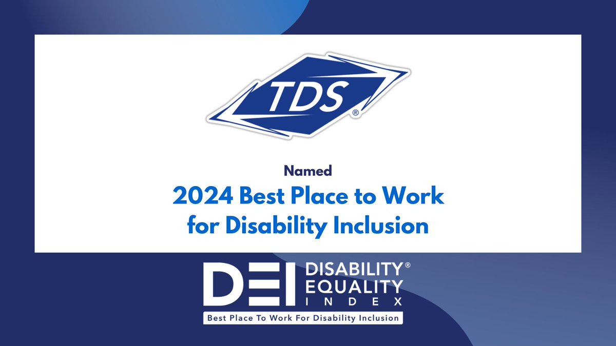 TDS is honored to be named a #BestPlaceToWork for Disability Inclusion on the Disability Equality Index for the fourth year in a row! Learn more about this award and our commitment to DEI&amp;B here: ow.ly/mCqz50SCnvs

#BestPlaceToWork24 #AreYouIN?