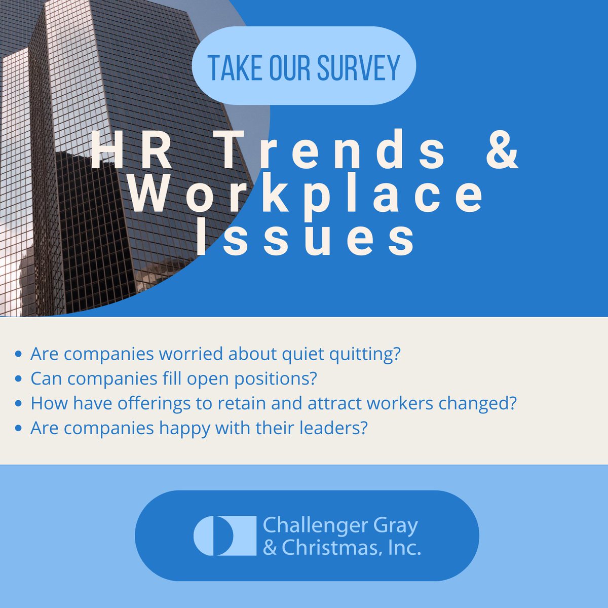 HR Execs and Business Leaders: We need your insight! Take our latest survey about #RTO, #AI, Employee priorities, and labor issues. We're collecting responses through July, and will share our findings in a full report. #economy #labormarket #survey hubs.li/Q02GN8wt0