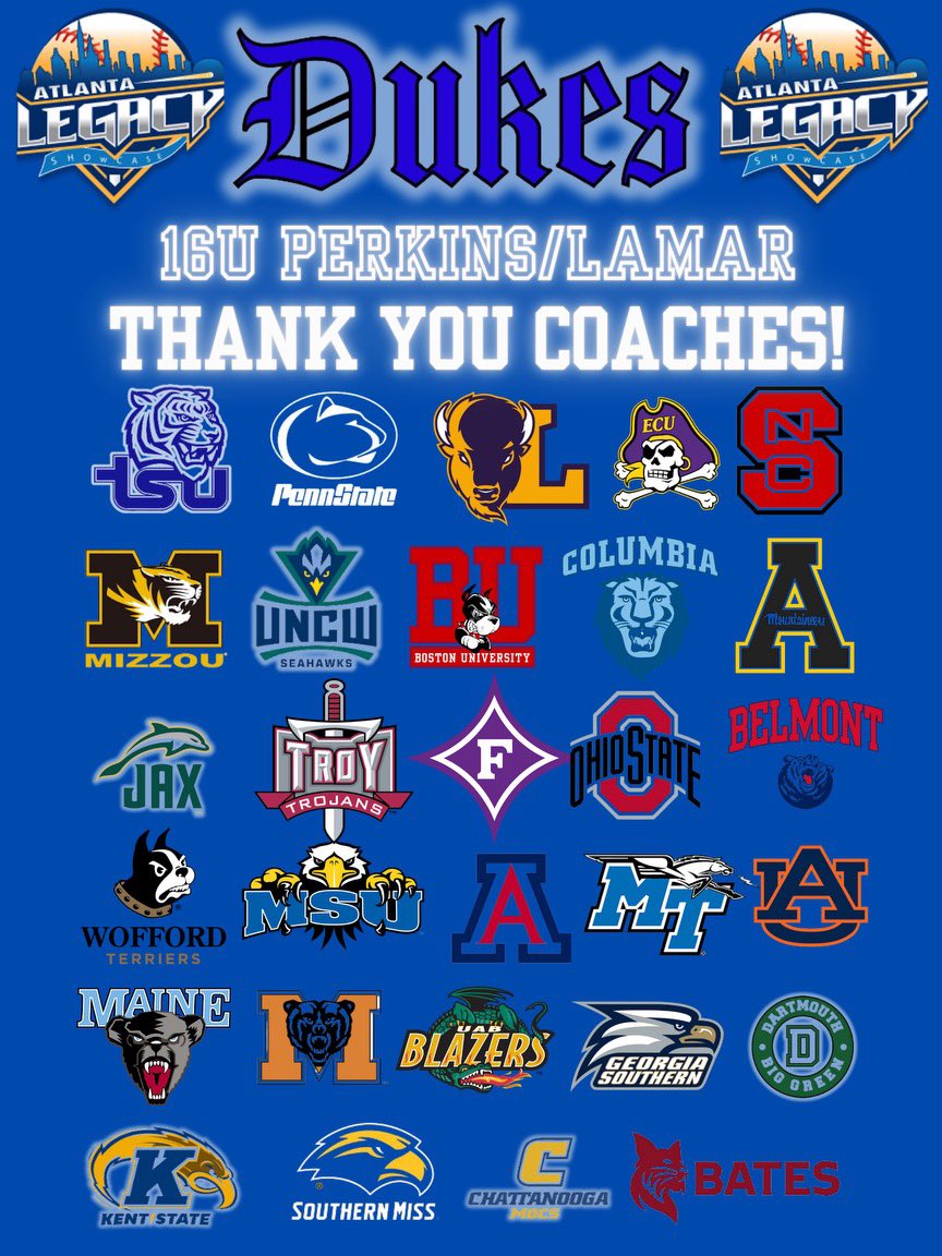Lady Dukes 12U Perkins (@dukesperkins) on Twitter photo We had a great weekend in the <a href="/legacyshowcase1/">Atlanta Legacy Showcase</a> finishing tied for 3rd. 9 hard fought games. Thank you to all the coaches that took out time to watch us and inquire about our girls. <a href="/LadyDukesLamar/">Lady Dukes Lamar</a> <a href="/CoastRecruits/">Coast 2 Coast Recruits</a> <a href="/IHartFastpitch/">I❤️Fastpitch</a> <a href="/TopPreps/">College Coach / College Scout / College Recruiter</a> <a href="/fastpitchwatch/">Fastpitch Watch</a> We had a great weekend in the <a href="/legacyshowcase1/">Atlanta Legacy Showcase</a> finishing tied for 3rd. 9 hard fought games. Thank you to all the coaches that took out time to watch us and inquire about our girls. <a href="/LadyDukesLamar/">Lady Dukes Lamar</a> <a href="/CoastRecruits/">Coast 2 Coast Recruits</a> <a href="/IHartFastpitch/">I❤️Fastpitch</a> <a href="/TopPreps/">College Coach / College Scout / College Recruiter</a> <a href="/fastpitchwatch/">Fastpitch Watch</a>