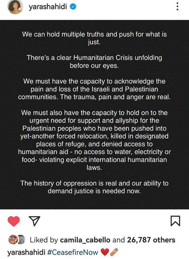 hitmehards's tweet photo. o empresario dela foi quem curtiu, tirou, e dps curtiu pela conta pessoal. aq tem likes da camila pró palestina. a maquiadora do dancarino - uma mulher negra - ja veio explicar que nao ocorreu blackface. agora vc podia falar sobre a fundacao do shawn esta em silencio sobre gaza. https://t.co/QOcQtz2K1m