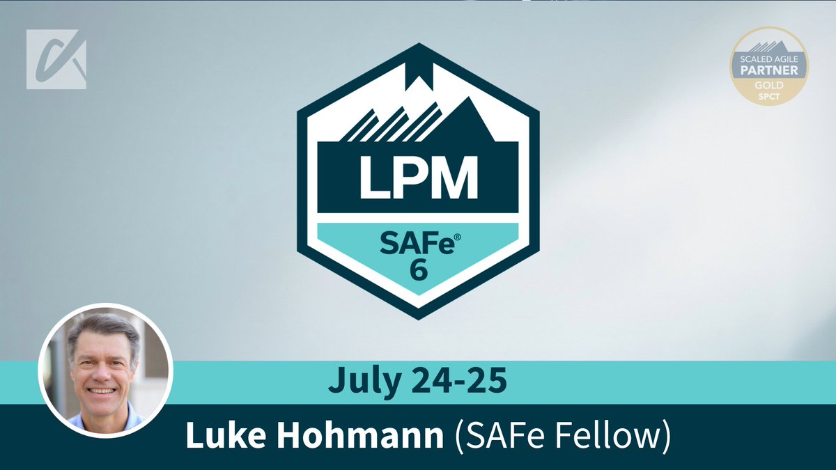 🚀 Ready to elevate your portfolio management skills? Join <a href="/lukehohmann/">lukehohmann</a> for the SAFe® 6.0 Lean Portfolio Management (#LPM) course next week! 

📅 Date: July 24th
📍 Location: Online
🔗 Register Now: bit.ly/4bGuaAl

#LeanPortfolioManagement