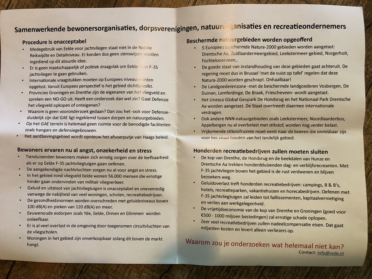 Defensiebehoefte is een grote opgave in Drenthe, past dat wel naast al die al opgaves die we al hebben? Hebt u een mening? drenthe@boerburgerbeweging.nl