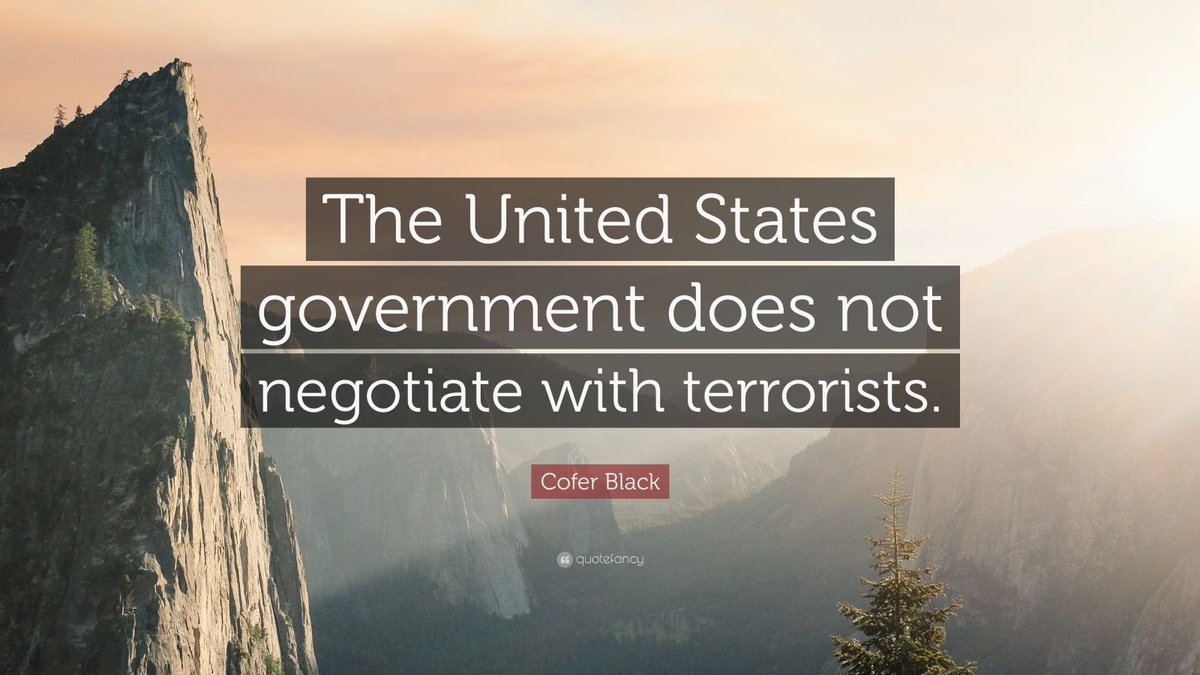 Journalism_gad's tweet photo. For those terrorists and terrorists sympathizing creatures, #antisemitics, antihumanity, pro #HamasTerrorists pro #HizbullahISIS pro the fascist Nazi regime occupying #Iran who are attacking us, we the pro peace and pro democracy pro freedom people: we have one saying to reply:
The #UnitedStatesOfAmerica doesn’t negotiate with #terrorists.