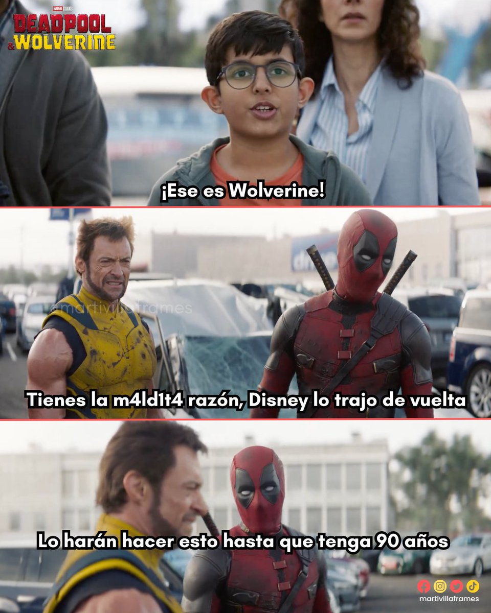UrielMJJ's tweet photo. #Disney obligará a #HughJackman a hacer a #Wolverine hasta que tenga 90 años. 😂

Disney: Es broma pero si quieres no es broma.😉

Nuevo teaser de #DeadpoolAndWolverine disponible en línea. https://t.co/5wgVa1Sqdc