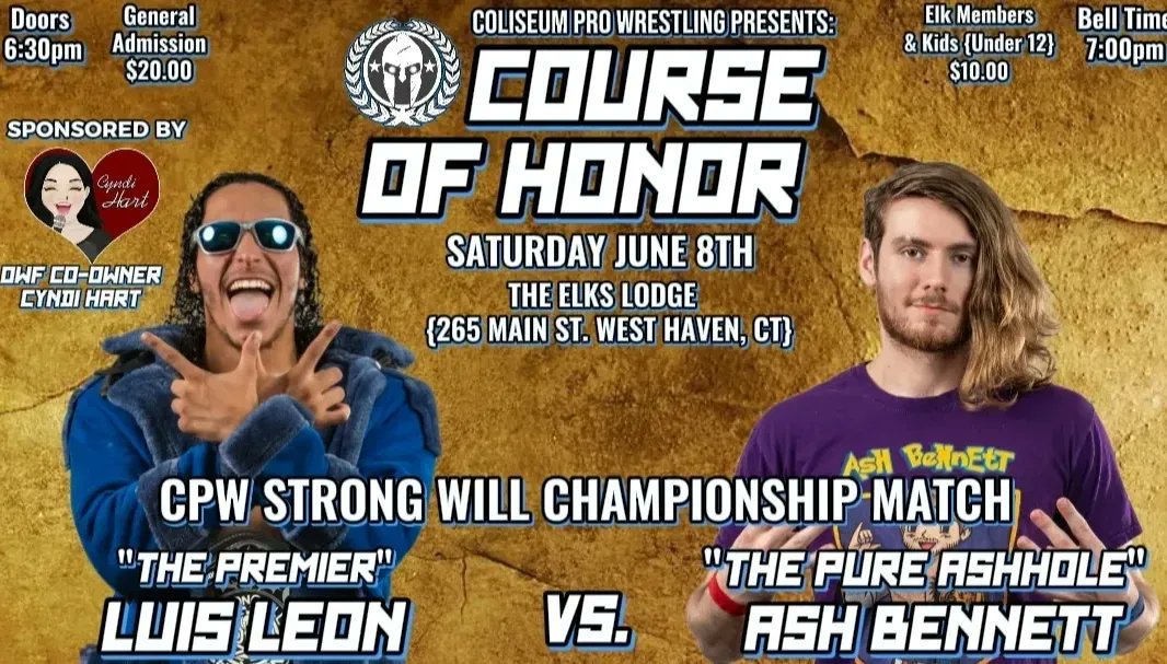 ColiseumPro_CPW's tweet photo. This week's episode of @ColiseumPro_CPW #Primtime is Available on our Official YouTube Channel Feature Match #CourseOfHonor2024
#ThePremierLuisLeon defends his CPW Strong Will Title against @ThePureAshHole 

ASubscribe to Our YouTube Channel full episodes of #Primetime https://t.co/P6sDaijWcE