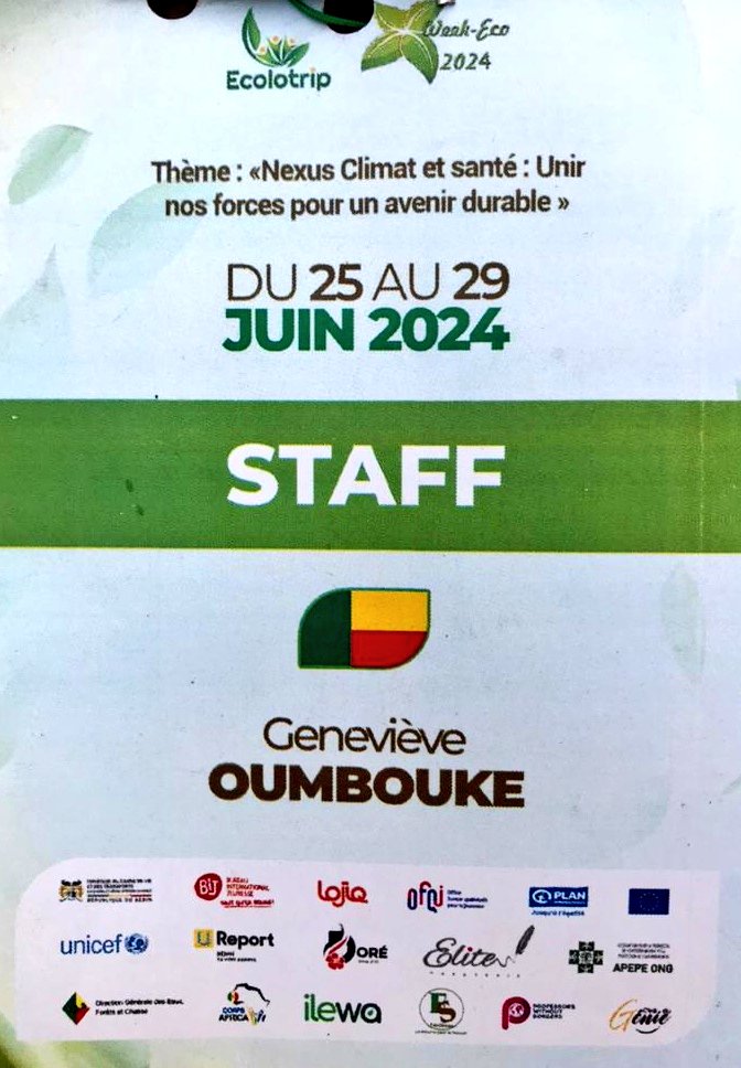 OumboukGenevive's tweet image. 📍Après #Défalé en 2022, j'ai eu l'opportunité de prendre part à la 6ème édition de la #WeekEco2024 du 25 au 29 Juin à #Parakou🇧🇯 en tant que membre du comité d'organisation avec plus de 150 jeunes #francophones engagés contre les changements #climatiques.💚 #Team229 #Ecolotrip