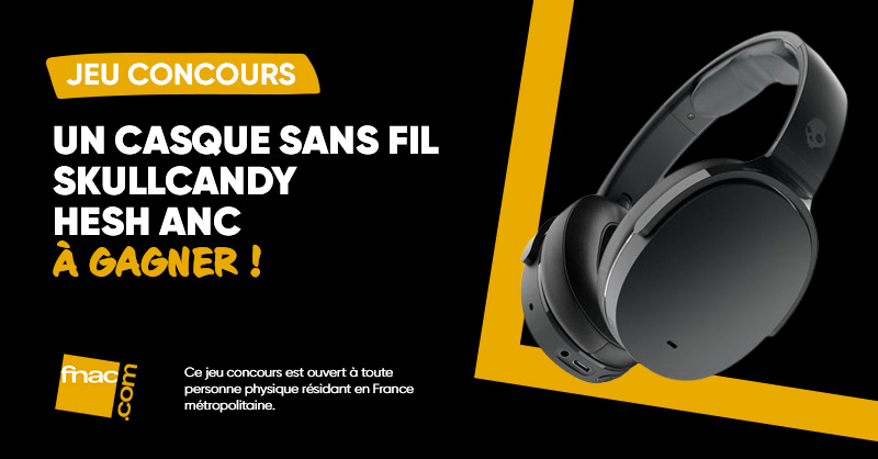 Fnac's tweet photo. 📢 JEU CONCOURS | Le compagnon parfait pour profiter de chaque note ! Tentez de remporter un casque Skullcandy Hesh maintenant disponible avec le confort de l'ANC 🎧
 
Pour participer 👉 RT &amp; mentionnez un ami + Follow @FNAC
 
Bonne chance à tous ! ☘
 
TAS le 23/07. 1 gagnant https://t.co/3HPS3Gcyd2