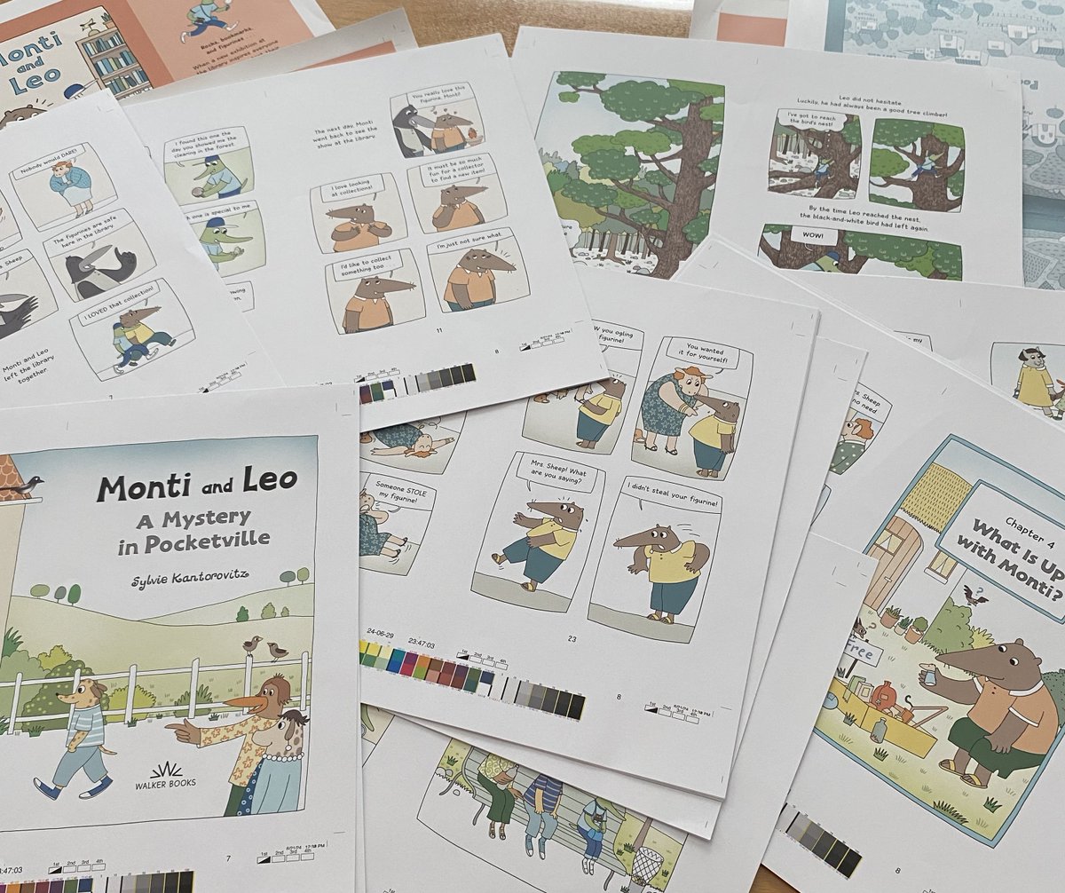 SylvieKant's tweet image. Always so exiting to receive a set of proofs!  Monti and Leo’s second story is on its way to becoming a real book!  Up for pre-order, if that is your thing!  🥰
*
*
*
#MontiandLeo  #EarlyReader  #Comics  #GraphicNovel  
@skeetermeeter   @walkerbooksus