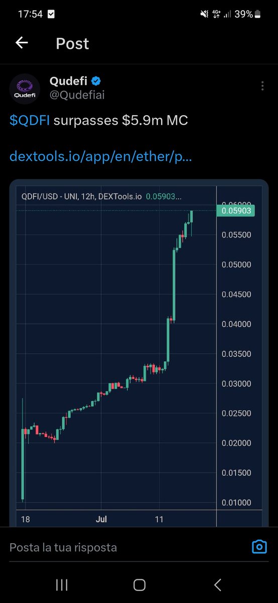 Stefaneddu87's tweet photo. @CryptoWizardd this one slowly slow going moon
i think is a Bluechip
i think is a gem.
$qdefi 
@Qudefiai https://t.co/afSRSBwmBw