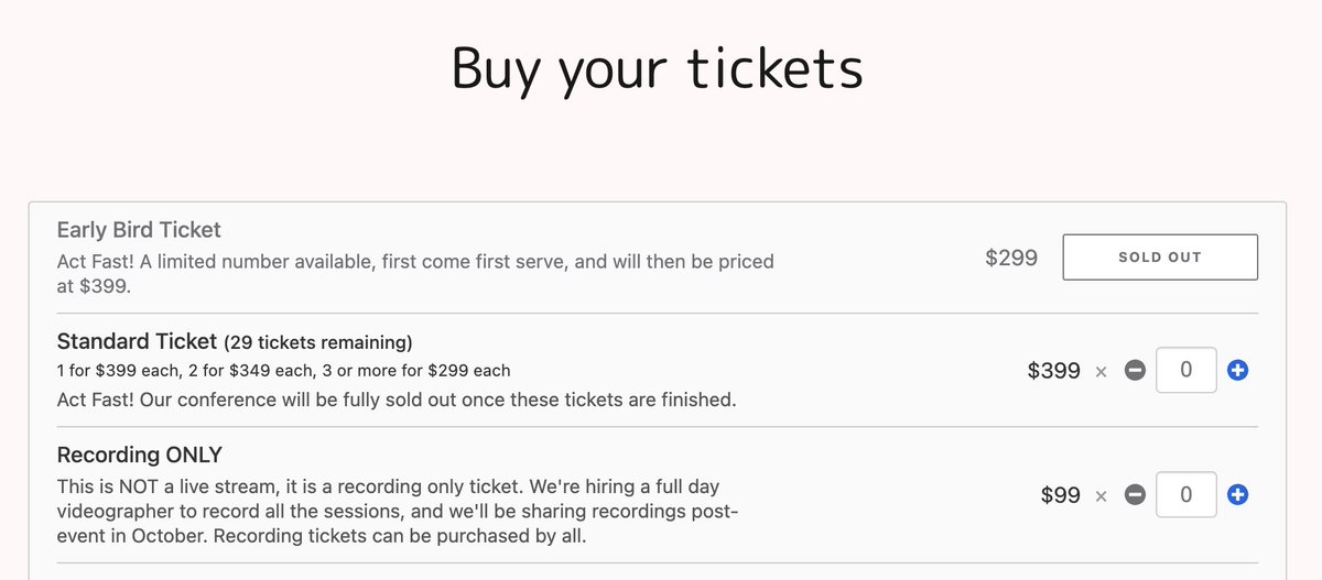 We're officially in the 'Less than 30 tickets remaining' territory!

I can't believe this is the third (&amp; final) #WTSFest of the year.

Now I just need to start planning next year's five WTSFests...somehow...

---
womenintechseo.com/conference/usa/