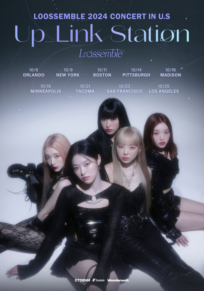 fromm_store's tweet photo. [#Loossemble]
Loossemble 2024 Concert [Up_Link Station] in U.S

Loossemble is coming back to the states to revisit all C.Loo!
Stay tuned for more information 🪐

🎫 GA Ticket Sales 🎫
- 7.19 @ 9:00 am PT
- 7.19 @ 12:00 pm ET

GA Ticket Pre-Sales
- 7.18 @ 9:00 am PT
- 7.18 @ 12:00 pm ET

🎟 VIP PACKAGE 🎟
Coming Soon

#루셈블 #Loossemble 
#Up_Link_Station 
#Up_Link_Station_in_US
@Loossemble_twt