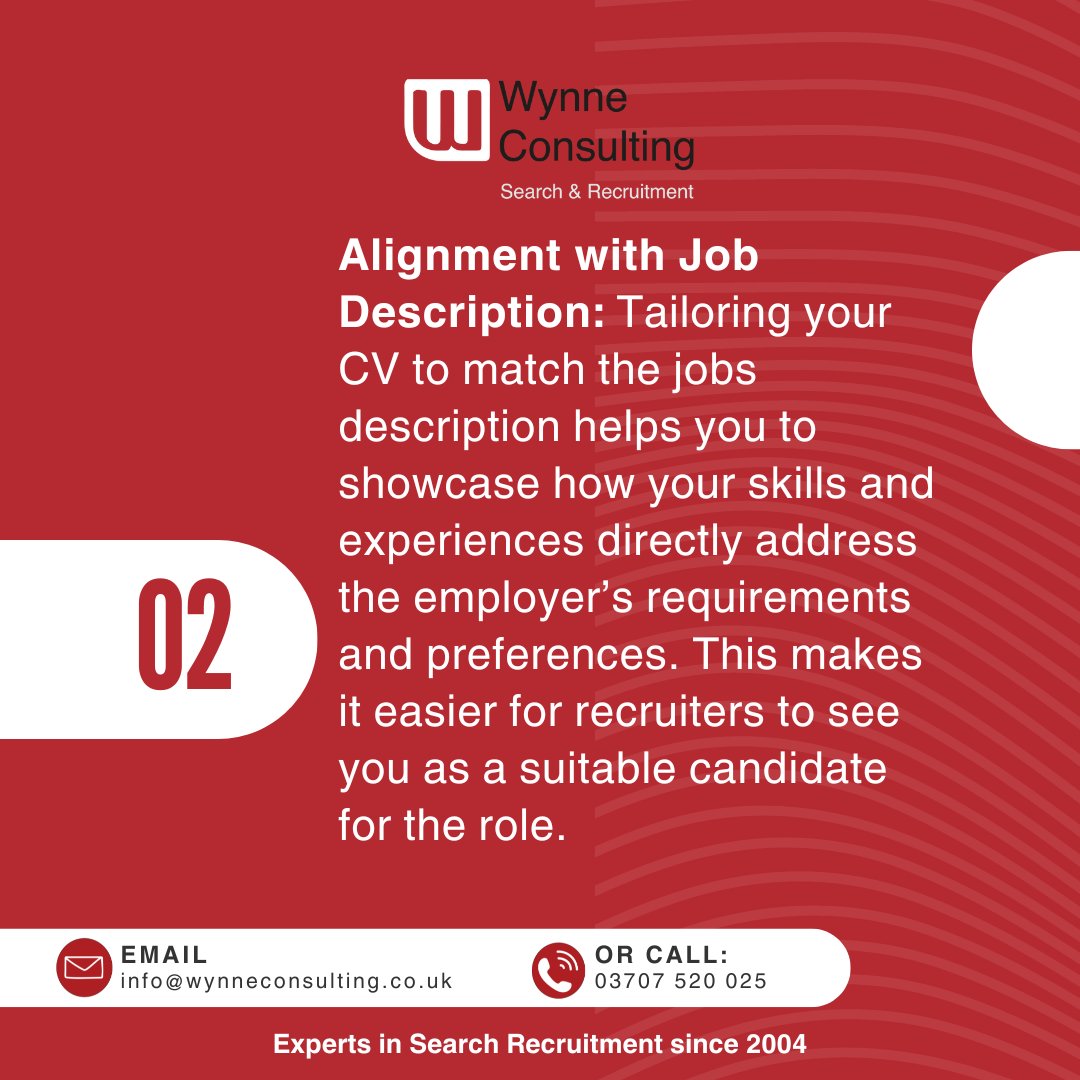 WynneConsulting's tweet photo. Every job deserves a bespoke CV.
Avoid the trap of submitting a generic CV to every role. Aligning your CV to the specifics of each role you're gunning for can potentially tilt the scales in your favour during the recruitment process. #WynneJobs #CVTips https://t.co/eQ6wFZsEBN
