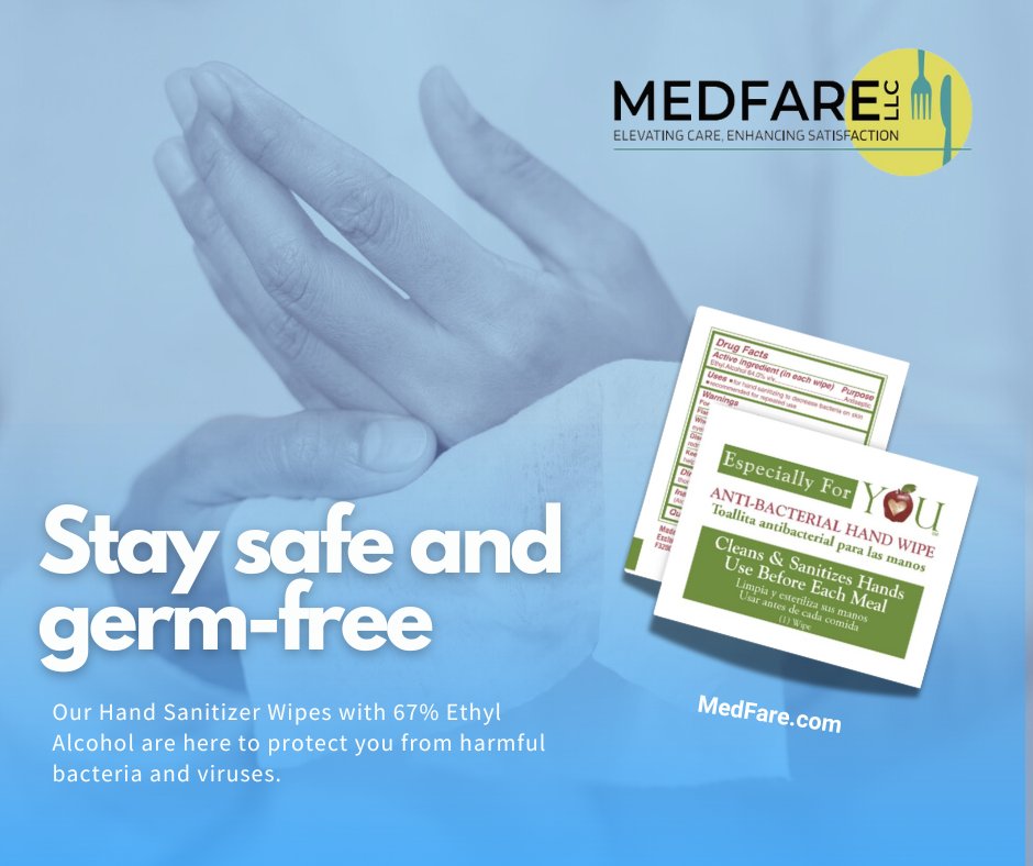 MedFareLLC's tweet photo. Don't let germs stand a chance. Our Hand Sanitizer Wipes with Ethyl Alcohol are here to protect. 🚫🦠 https://t.co/s2mRdo9pOO 
#ProtectionPerfected #EthylAlcoholWipesSoft 
Fabric wipe 
Also contains Vitamin E and Aloe
Above CDC recommendations https://t.co/L890dVMTDa