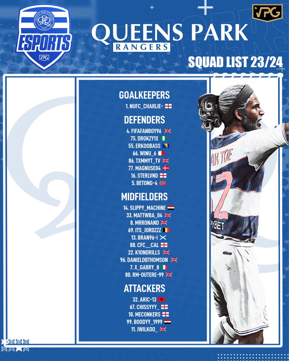 🔵Squad Announcement⚪️

24 man squad competing in 4 leagues.

<a href="/VPGUK/">VPG United Kingdom</a> Premier 
<a href="/VPGEurope/">Virtual Pro Gaming | Europe</a> Prem A
<a href="/belgique_vpg/">VPG BELGIQUE 🇧🇪</a> summer 
<a href="/BRFCHub/">BRFC Hub</a> Midweek Warm up

🏴󠁧󠁢󠁥󠁮󠁧󠁿🏴󠁧󠁢󠁳󠁣󠁴󠁿🇳🇴🇩🇰🇪🇬🇧🇪🇦🇱🇲🇹🇧🇦🇮🇹