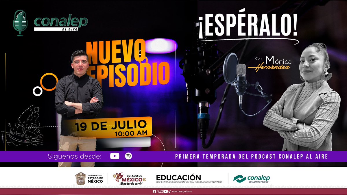 Conalep_Edomex's tweet photo. 🎧✨¡Nuevo episodio de #CONALEPAlAire! 🌟 

En esta ocasión, charlamos con un exalumno que ha hecho magia en la cocina y en los negocios. 🍽️💼 Su catering es un éxito entre las grandes marcas. 🚀

 🗓️ ¡Este 19 de julio dale play y déjate inspirar!
Clic 👉🏿 https://t.co/QbhtNdth0D https://t.co/hFWuo03ddg