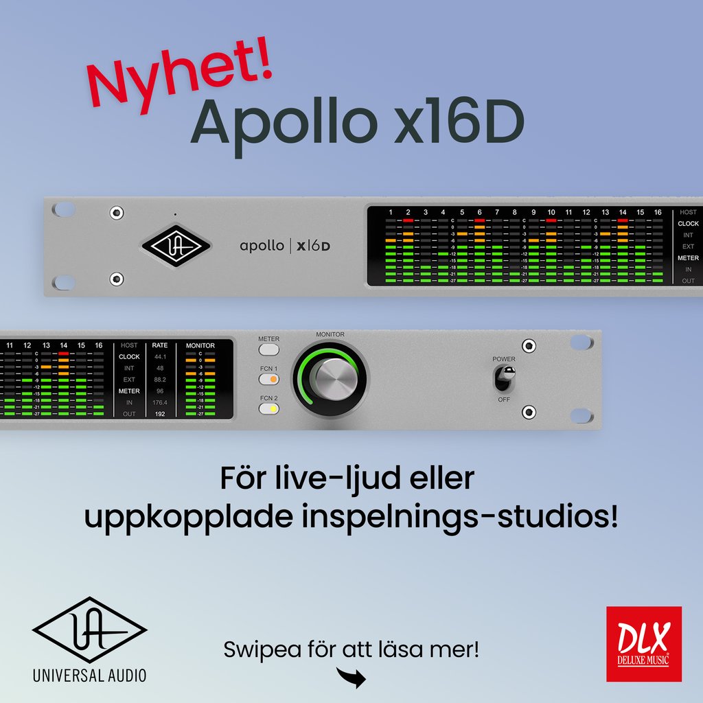 DLXstockholm's tweet photo. NYHET! >>> 🎶Apollo x16D Dante från Universal Audio!🎚️🎧

https://t.co/QQrWBsemjn

#musicstore #guitar #drums #bass #keyboard #synth #stockholm #dlxmusic #universalaudio #apollointerface #recording #studiogear #audiointerface #apollox16 #apollox16d https://t.co/oOFJ5ZpyMX