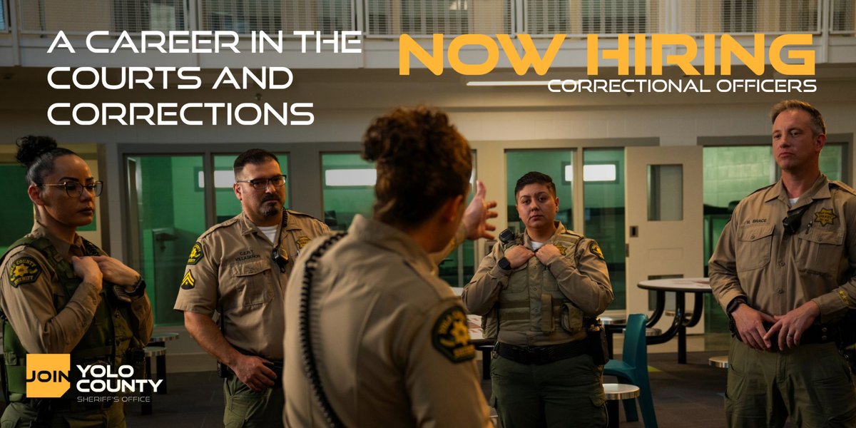 Click the link in our bio to learn how you can get started with a career in the courts and corrections. #ycso #yolocounty #corrections