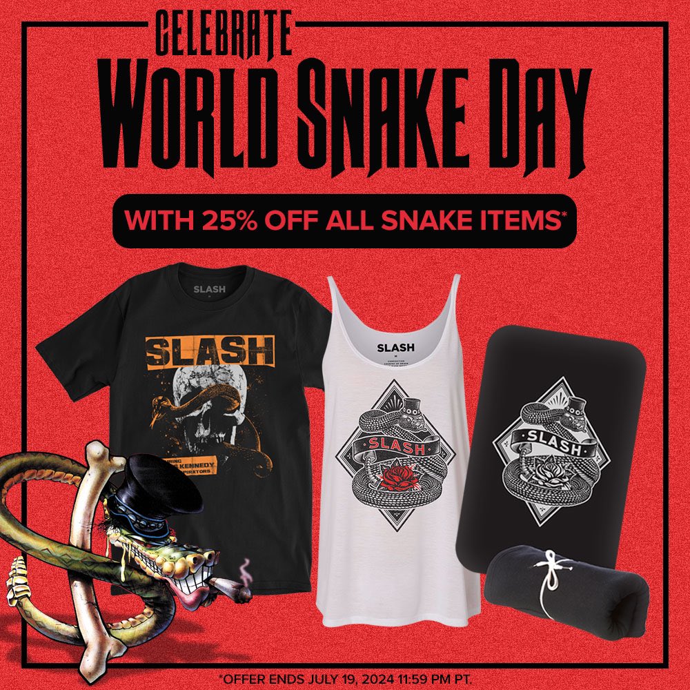Take 25% OFF For World Snake Day. Available internationally. Click the link in bio and head to slashmerch.com. #slashnews
