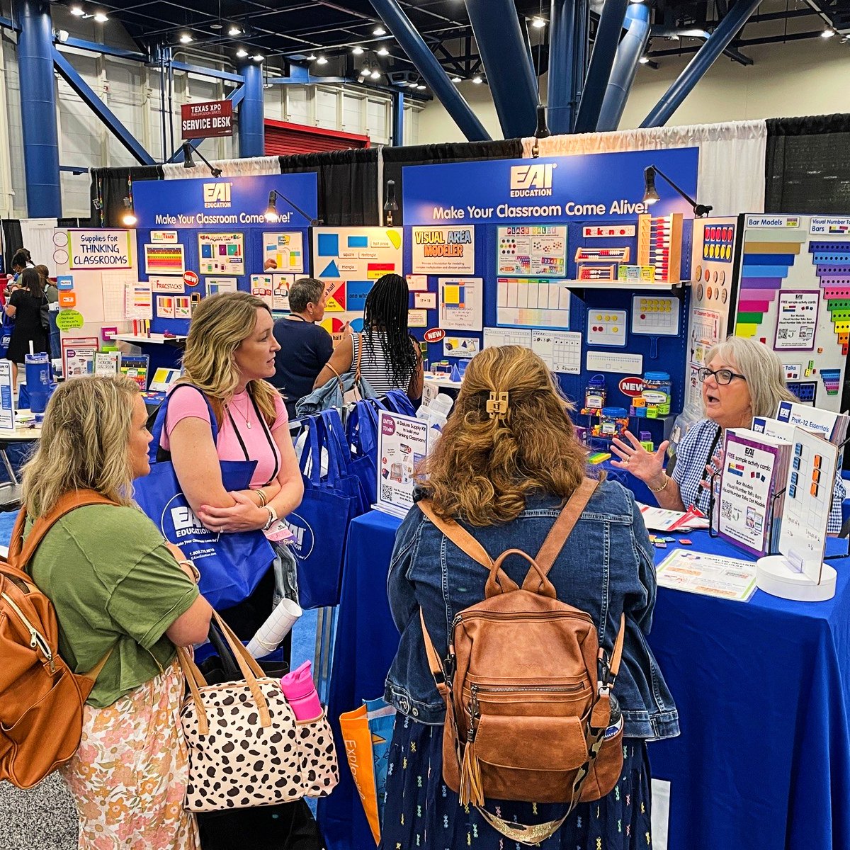 EAIeducation's tweet photo. It's Day 2 here @CAMT_TX! We're in booth #324 talking hands-on manipulatives and getting ready for Pam Smith's workshop, Setting up Students for Success, featuring our exclusive #BarModels and Visual Number Talks Bars. Stop by and say hi! #CAMT24 https://t.co/SSFxg9WcWs