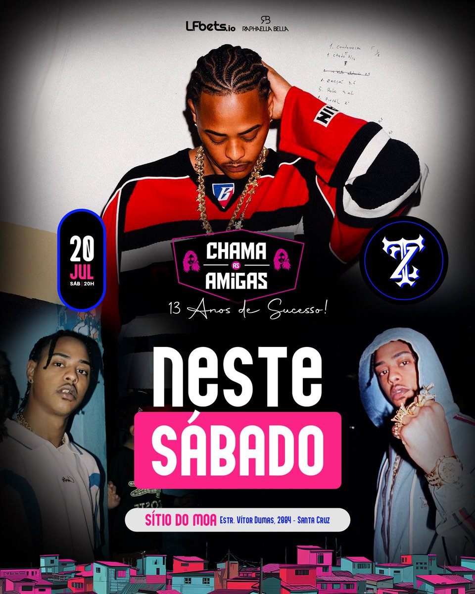 É NESTE SÁBADO! 🔥

Tz da coronel + Pagobinho + DJs 

- Sítio do moa 📍

Pista: 20,00 R$
Pista VIP: 40,00 R$ 

Lojas South
Raphaella Bella 
Droga mix - Areia Branca! 

On-line: guicheweb.com.br/chama-as-amiga…