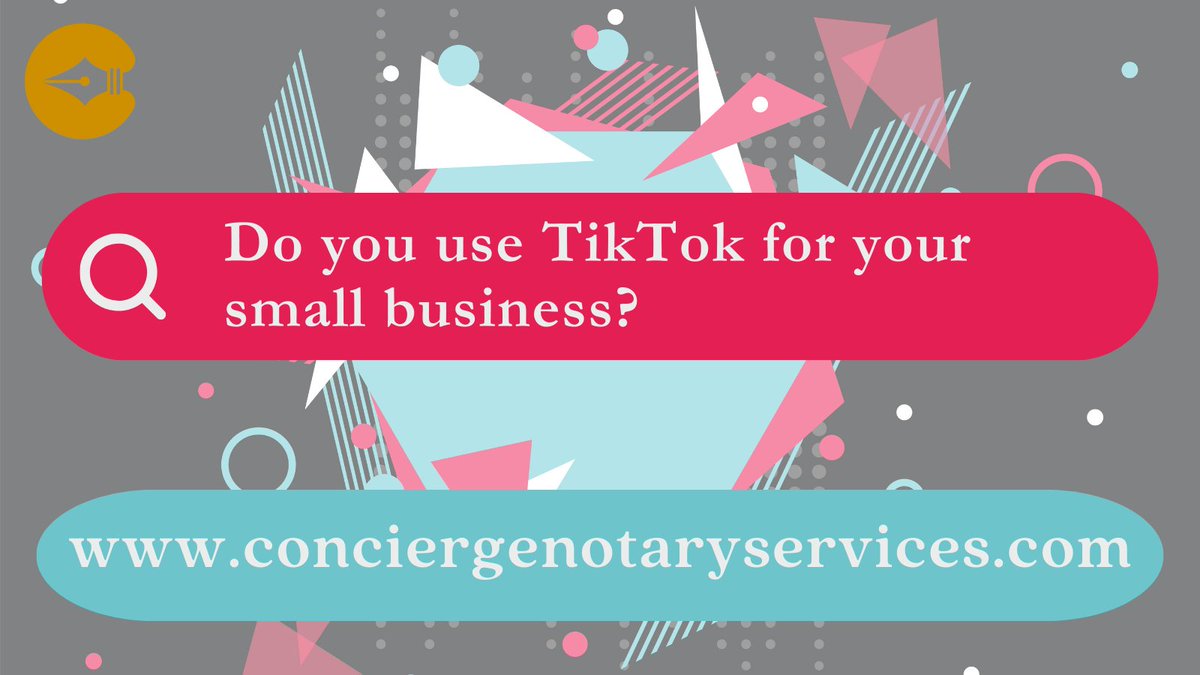 ConciergeNotary's tweet photo. Do you use TikTok for your small business? Share below! 👇 📲

________________
#conciergenotary #notary #business #smallbusiness #smallbiz #nyc #newyork #notaryfacts #canva #brand #blog #marketing #questions #socialmedia #content #tiktok #socialmedia

📲 https://t.co/gllfEuWALD https://t.co/j3ccxK6I9Y