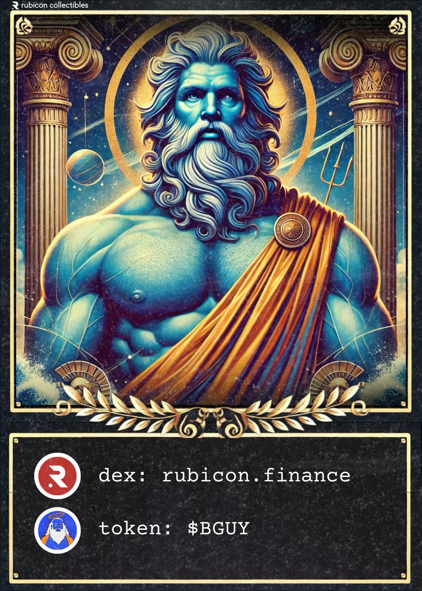 rubicondefi's tweet photo. Introducing our first release in the Rubicon Collectibles Points Campaign in partnership with $BGUY (@thebigguy_xyz)!

Mint an NFT through @GalxeQuest by acquiring $75 worth of $BGUY in a single trade. Each NFT earns a bonus of 1000 points 🚀

https://t.co/U7OzBqrTj7

🧵 https://t.co/JBpQwzL3N9