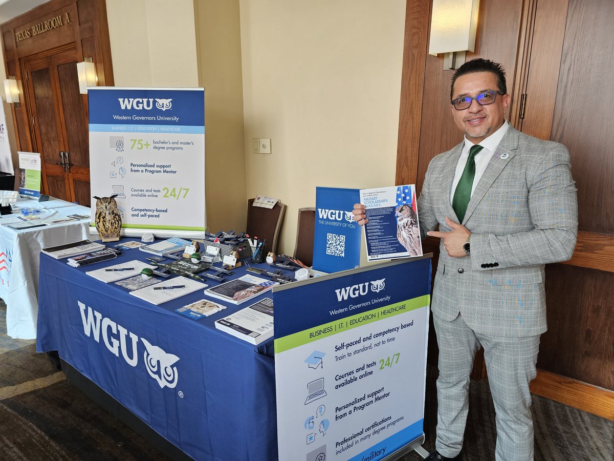 JoeCarr63650038's tweet image. Excited, to bring our unique approach to the #NCOA Conference! 

At WGU, we focus on what you know, not how long you sit in a class. 

Our Competency-based Ed model is perfect for the military lifestyle—allowing you to advance by proving your skills.

Train To Standard Not Time