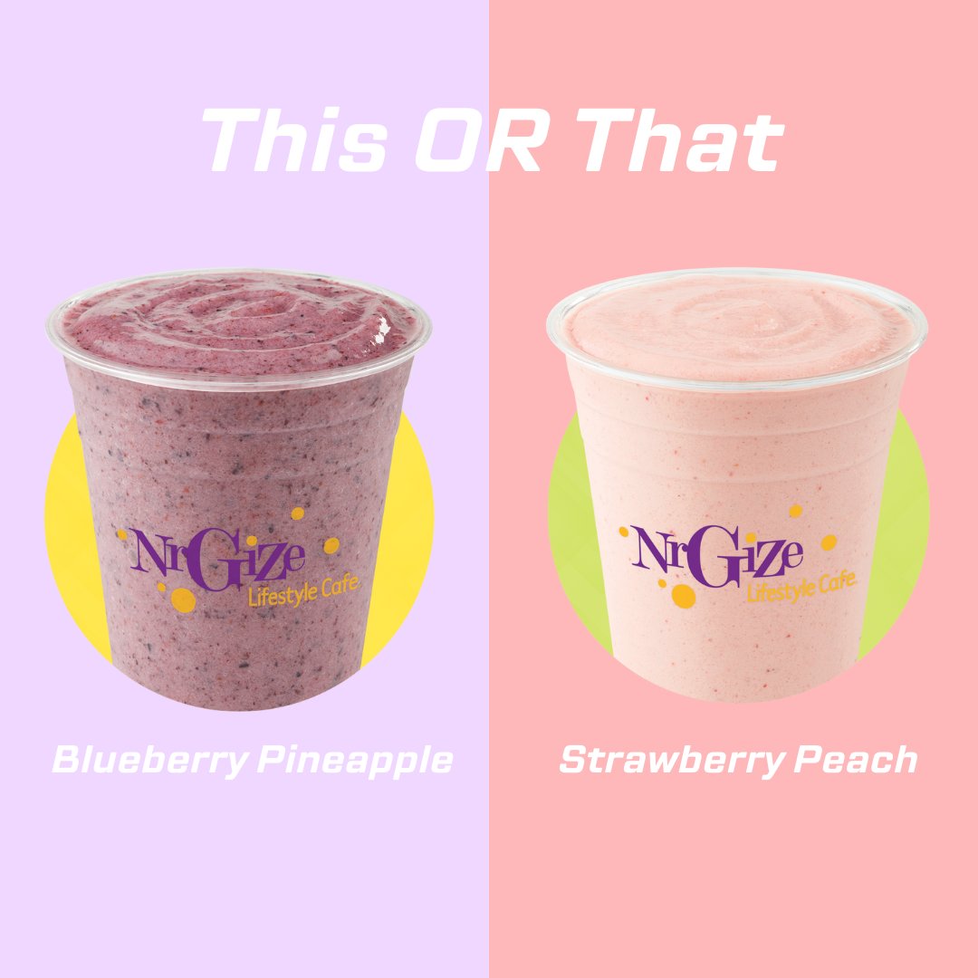 Which fruit smoothie do you go for after a good workout? 💪 

🫐 Blueberry Pineapple
🍓Strawberry Peach

Let us know! 🤔