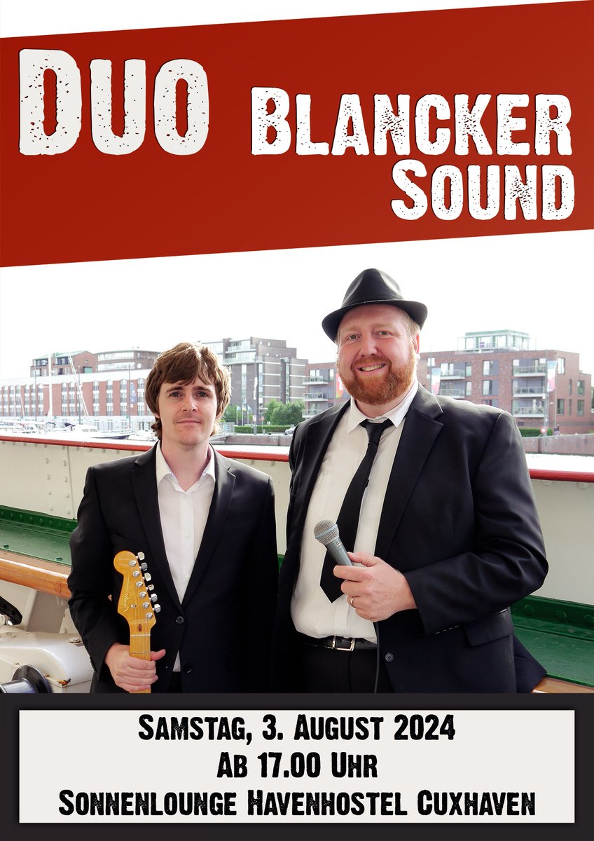 mircowenzlaff's tweet photo. Duo Blancker Sound  - Samstag, 3. August 2024 -  Sonnenlounge havenhostel Cuxhaven #BlanckerSound #Duo #Cuxhaven #havenhostel #Sonnenlounge #Konzert #Livemusic #Soul https://t.co/teBGLVx5H8