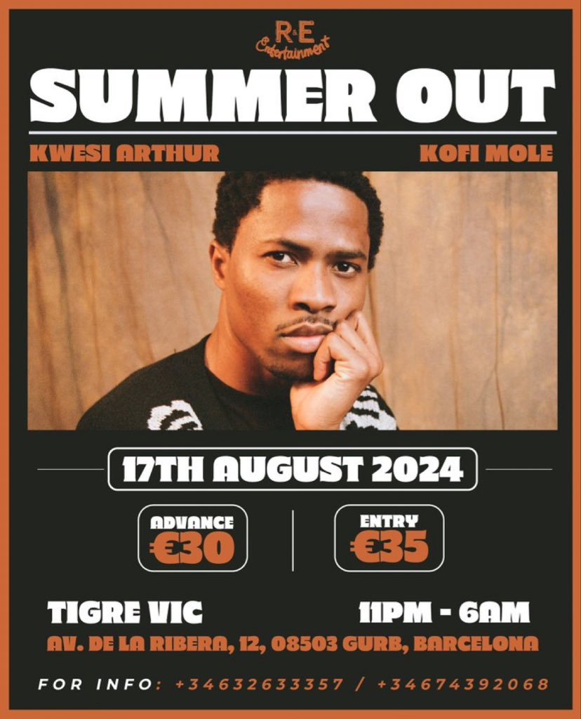 RapGhana's tweet photo. 🎙️RapGhana 🇬🇭 🎶
🚨 #HOT ‼️
@KWESIARTHUR_ and @kofi_mole on bill to perform at #SUMMEROUT 17th August 2024 in Barcelona 🇪🇸 #GhanaRap 🇬🇭 🔥 👇 https://t.co/bIq5jmvNrX