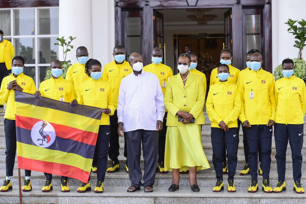 KagutaMuseveni's tweet photo. This afternoon, Maama Janet and I flagged off Uganda’s team to the summer Olympic Games in Paris. I cautioned the team to exhibit discipline, sportsmanship and magnanimity. 

I also urged them to use this opportunity to build a character of resilience , sports people do not give up until they win. I wish them safe travels and good luck.