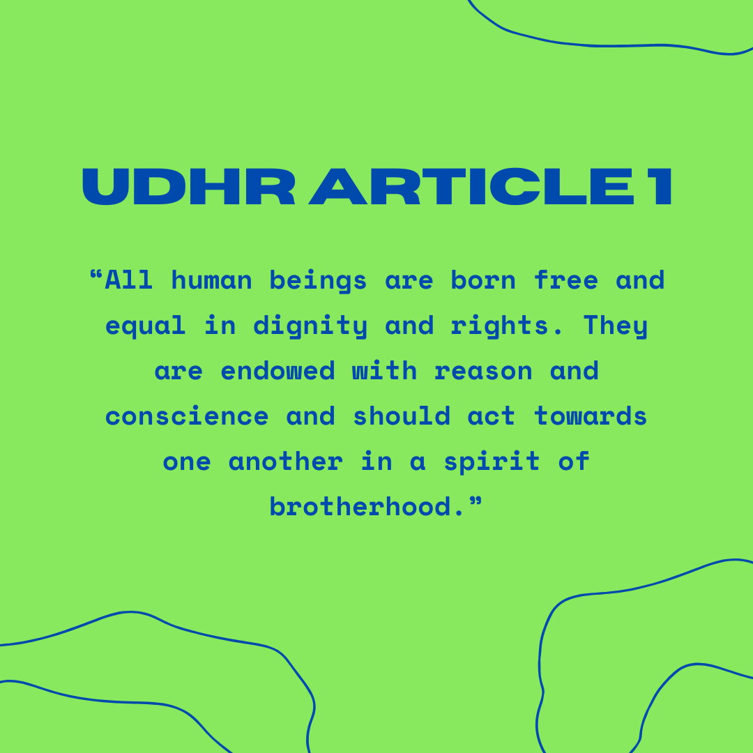 ISHRIGHTS's tweet photo. UDHR Article 1: We are all born free and equal.
#humanrights #UDHR #ishrights #historicaldocument https://t.co/ghUPTeZFKs