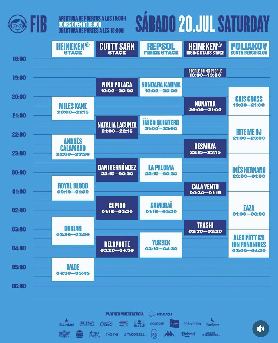 🔴 FIB Benicàssim 

📆 20 de julio
📍 Benicàssim
🏟️ Escenario Cutty Sark
🕒 23:15-00:30H

Consigue tu abono o entrada de día 🤘🏻
🎟️ enterticket.es/eventos/fib-be…