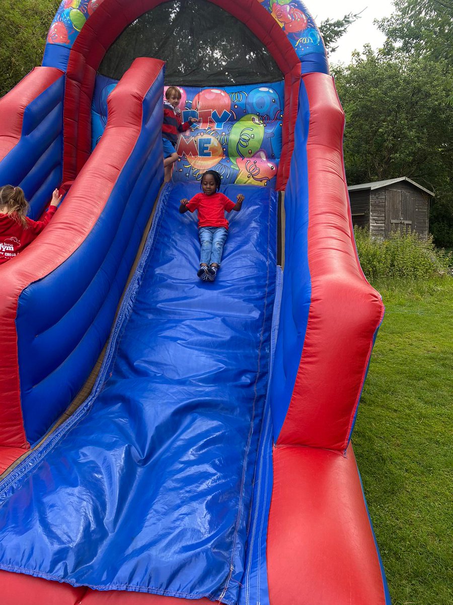 GM_CE_School's tweet photo. The kids (and staff) jumped into action today as they finally got the rescheduled Bouncy Castle Day. Thankfully the weather didn’t leave us 'deflated' either, meaning all kids got the chance to tackle the obstacles! #everybodyjump #wellbeing https://t.co/xRAdnuoc6n