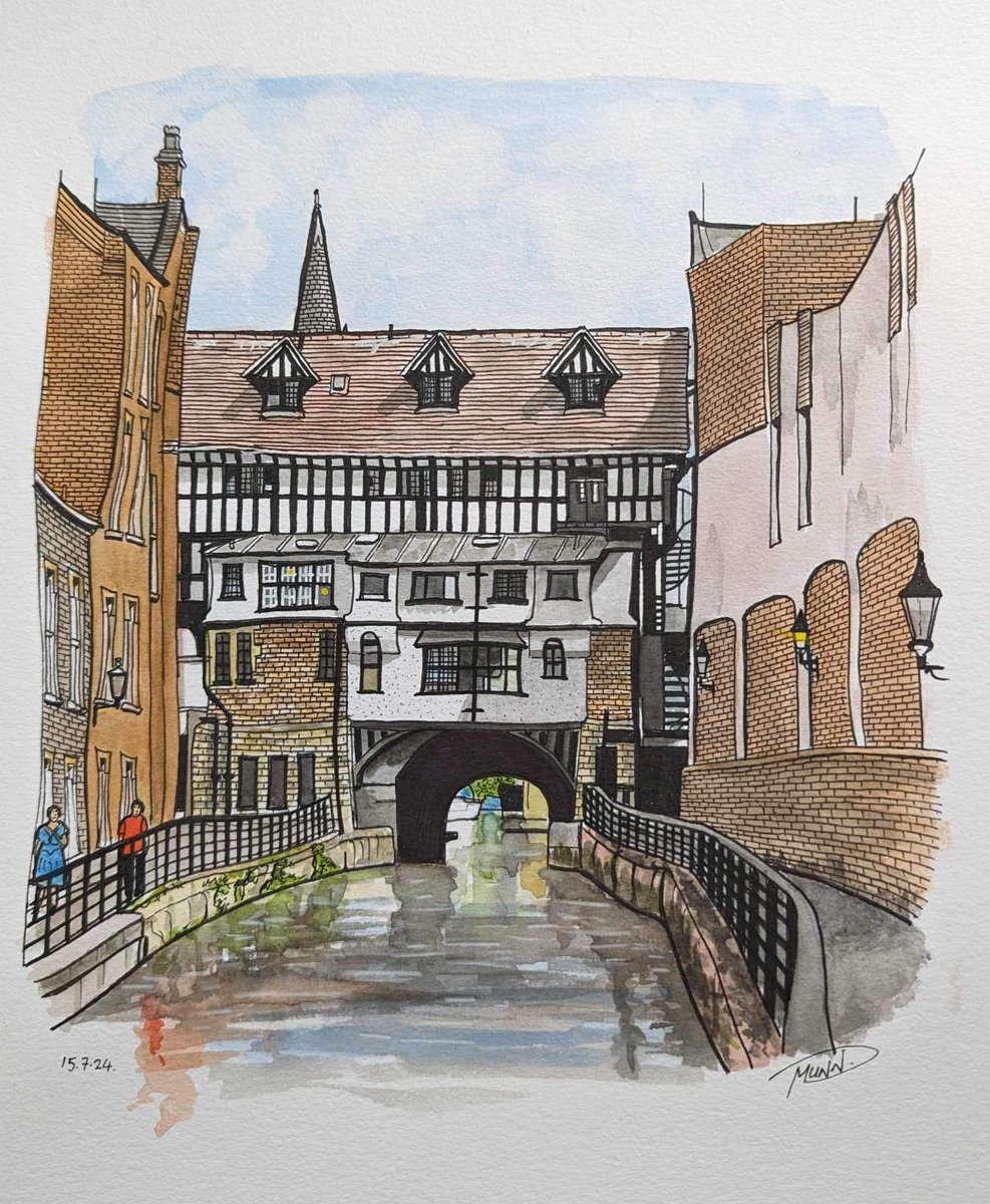 PhillMunn's tweet photo. Latest pen sketch in Watercolour.
High Bridge Lincoln, England.
#myart #ArtistOnX #pensketch #watercolour https://t.co/DoVnzNEbKk