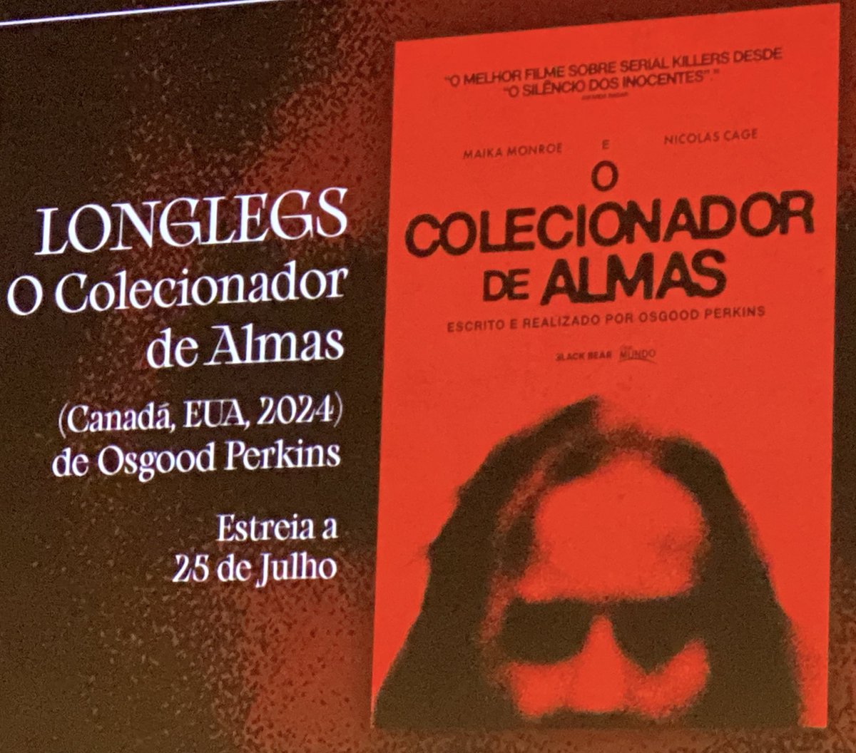 cessiem's tweet image. Apresentação do MOTELX 2024. Quem gostar de filmes de terror, recomendo O Colecionador de Almas.
#motelx2024
@CinemaSaoJorge