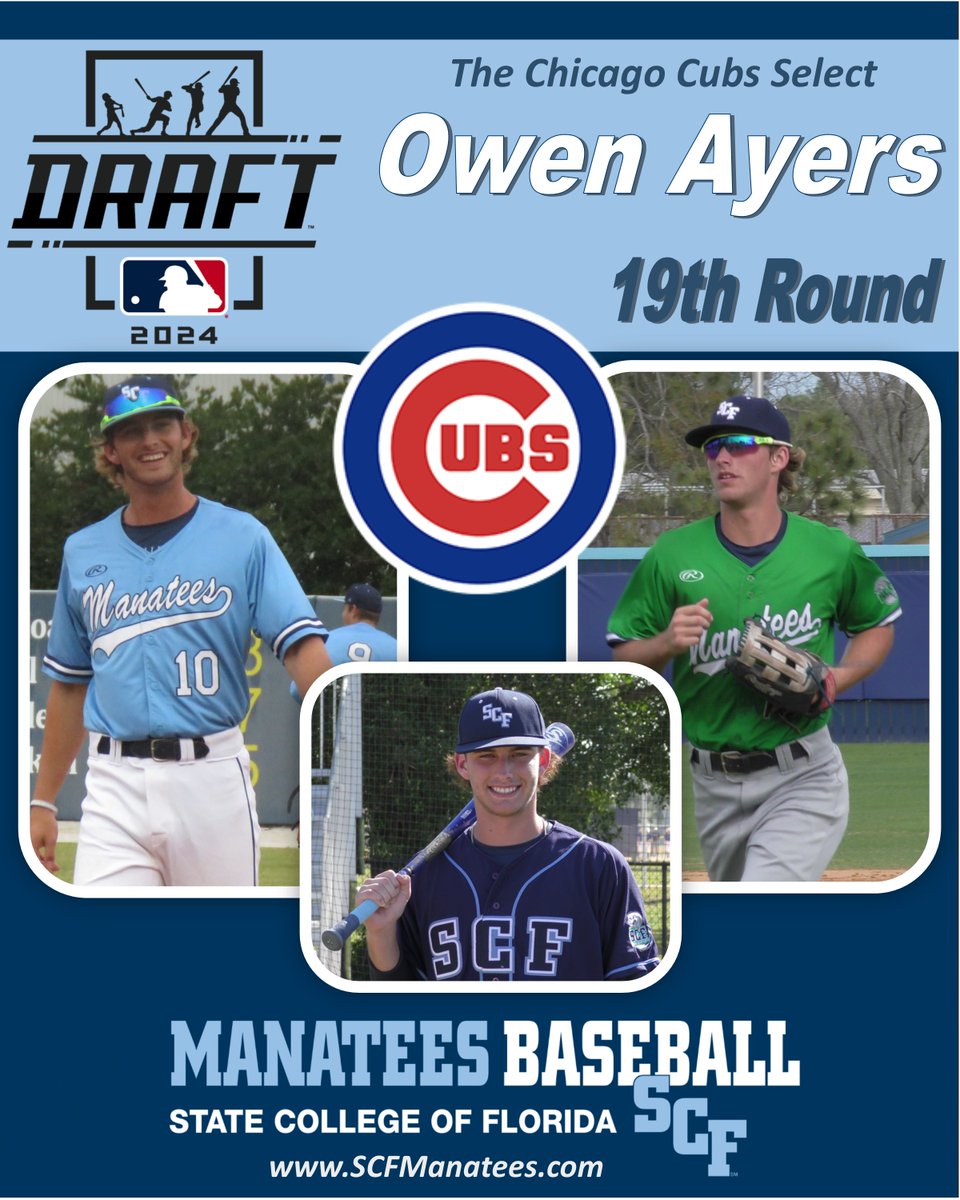 Congratulations to former MANATEE and <a href="/HerdBaseball/">Marshall Baseball</a> Owen Ayers on being selected by the Chicago Cubs today in the 19th Round of the <a href="/MLBDraft/">MLB Draft</a> - A very talented player with plenty of tools to continue to develop!!!  <a href="/OwenAyers10/">Owen Ayers</a> <a href="/SCFManatees/">SCF Manatees</a> #TEES