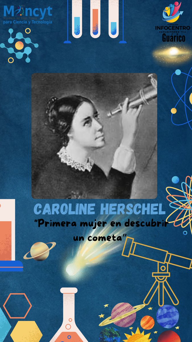 Caroline Herschel descubrió la ciencia gracias a su hermano William, que era el astrónomo personal del rey de Inglaterra.Mientras trabajaba como asistente de William, se convirtió en una brillante astrónoma que descubrió nuevas nebulosas y cúmulos de estrellas. #CienciaParaLaVida