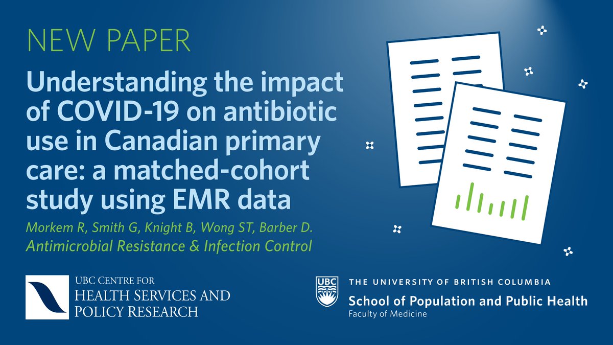 New paper alert! A matched-cohort study using #CPCSSN #EMR data found COVID-19 patients were much less likely to receive an #antibiotic than patients with a respiratory tract infection. Read more: pubmed.ncbi.nlm.nih.gov/38997756/ <a href="/GovCanHealth/">Health Canada and PHAC</a> <a href="/CSPC_QueensU/">CSPC</a> #Abx <a href="/sabrinawong88/">Sabrina Wong</a>