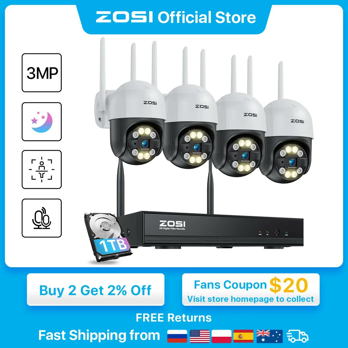 BrainstormShop1's tweet image. ZOSI 2K PTZ Wireless Security Camera System 3MP brainstormshopping.com/products/zosi-…
making it ideal for complete property surveillance
#2KSecurityCamera #WirelessSecurityCamera #PTZSecurityCamera #PanTiltCamera #3MPCamera #OutdoorSecurityCamera #IndoorSecurityCamera #8ChannelNVR