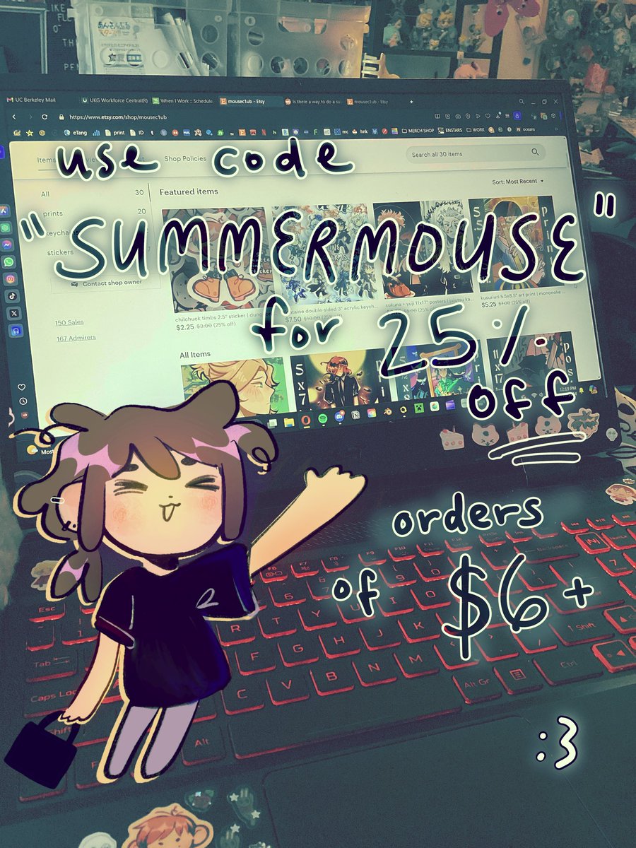 mousec1ub's tweet photo. SHOP UPDATE + SALE 🌟
i don't post here nearly as much as ig BUT thought i'd spread the word-- use code SUMMERMOUSE for 25% off any purchase $6+ from me thru 8/2 !! https://t.co/VewI2BTzYd https://t.co/VjGvt4G3S8