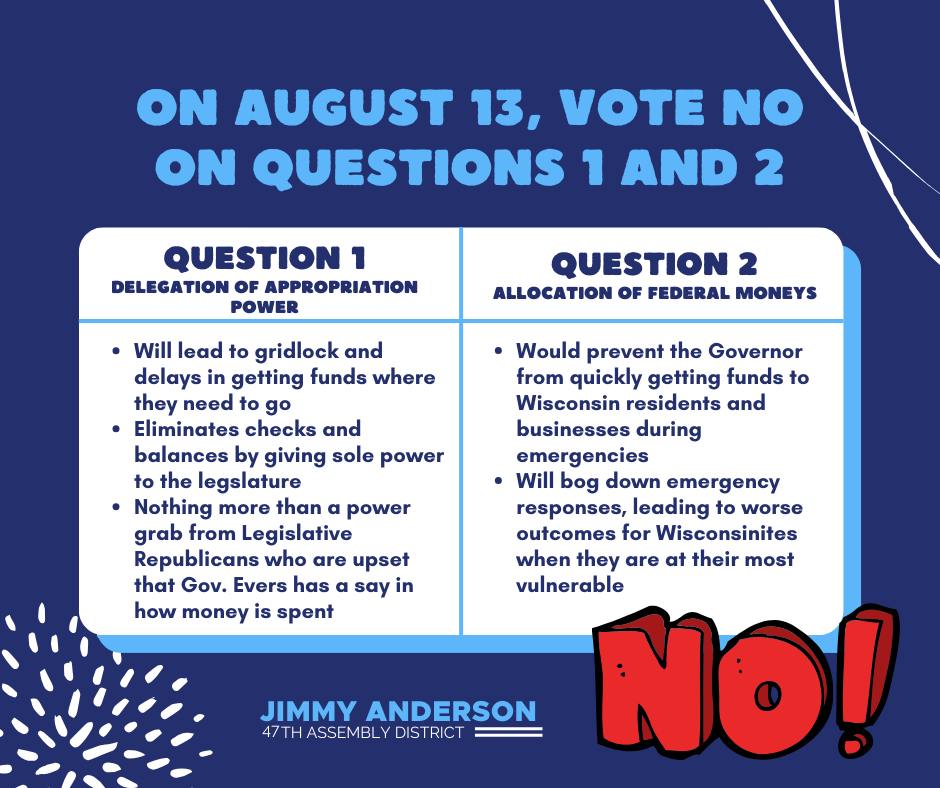 Republicans are *once again* using confusing, leading questions to try to push through horrible constitutional amendments.

Vote NO on questions 1 &amp; 2 on August 13th to protect the Governor's emergency response powers!