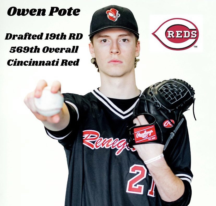 HUGE congrats to Owen Pote on being drafted by the Cincinnati Reds!! 

#RenegadeBall #AHPFamily
