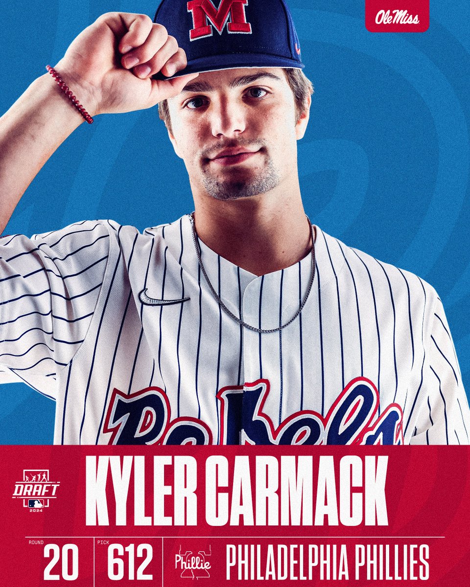 Kyler Carmack ➡️ Philadelphia Phillies

#MLBDraft24 x <a href="/Phillies/">Philadelphia Phillies</a>