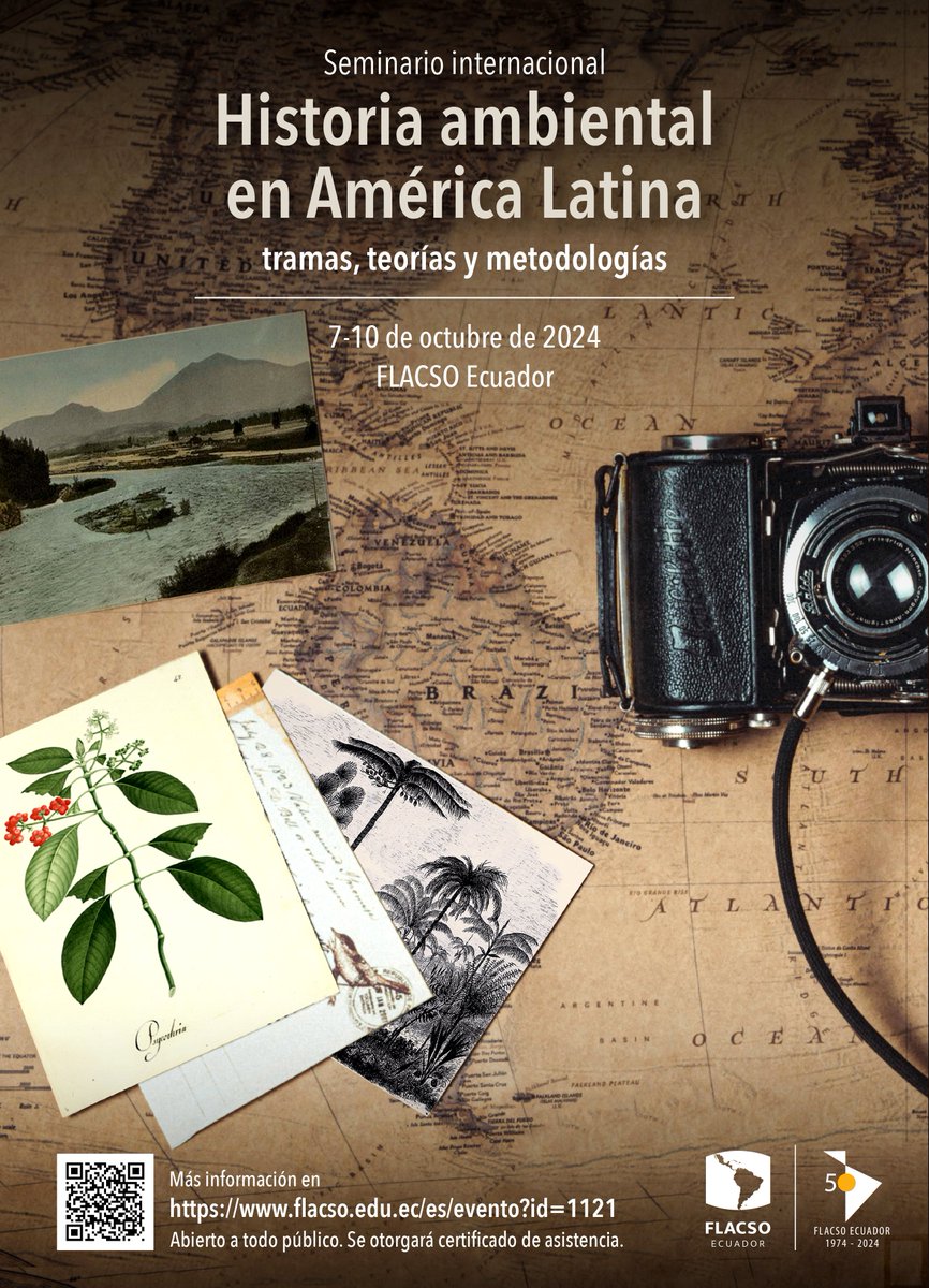 Entre el 7 y 10 de octubre tendremos un extraordinario Seminario internacional sobre "Historia ambiental", con invitados de lujo, en Quito. Asistencia presencial o en línea. Más detalles en flacso.edu.ec/es/evento?id=1…