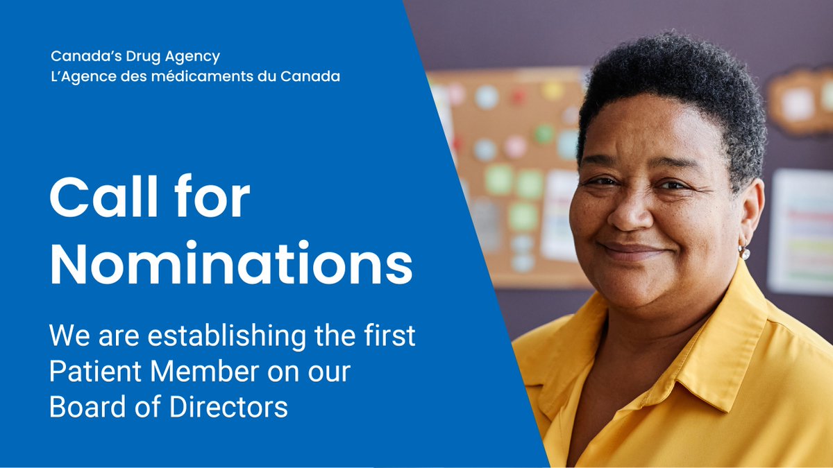 CDA_AMC's tweet photo. 🗣️ We're establishing the first Patient Member on our Board of Directors and nominations are now open.

This is an exciting development for us, as we continue building meaningful relationships with the patient community.

👉 https://t.co/9x9alyKtaB

#HTA #Engagement #CdnHealth https://t.co/D7iFRio45u